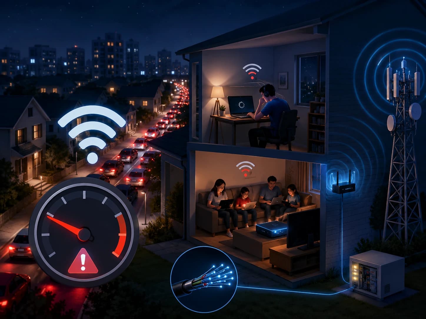 Why Your Internet Slows Down at Night in Mohali — and How to Fix It